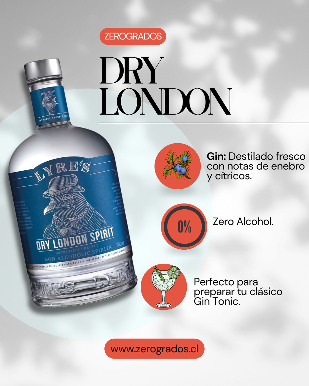Lyre's Dry London Spirit - Destilado Tipo Gin Sin Alcohol 700ml