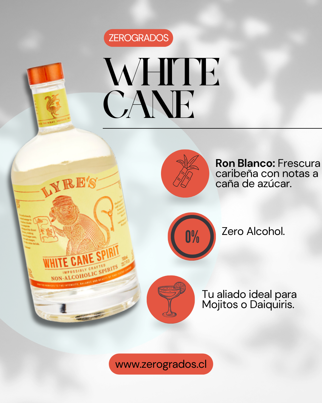 Lyre's White Cane Spirit - Destilado Tipo Ron Blanco Sin Alcohol 700ml